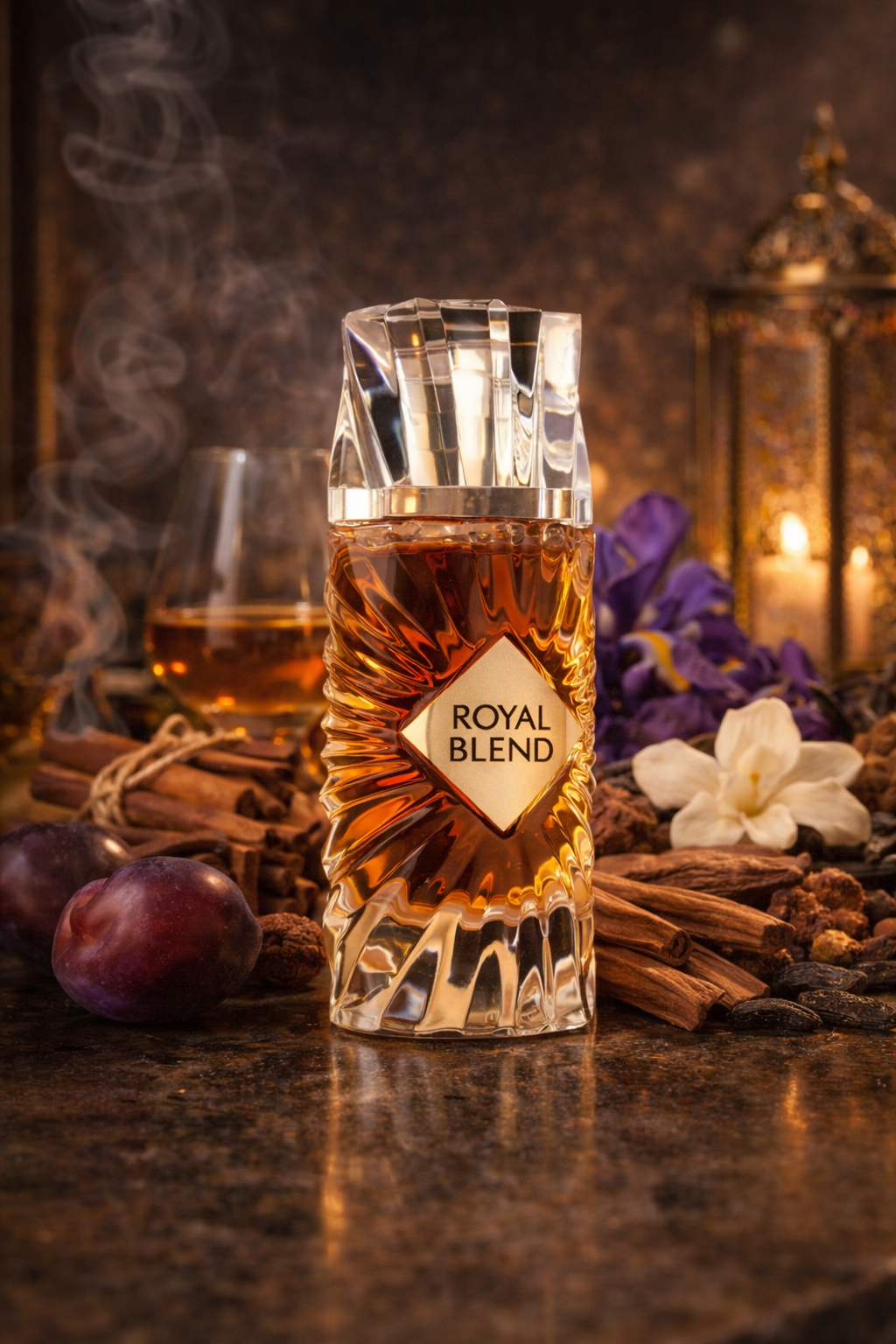 Royal Blend 100ml EDP by French Avenue perfume bottle with vanilla and plum heart notes, luxury unisex fragrance